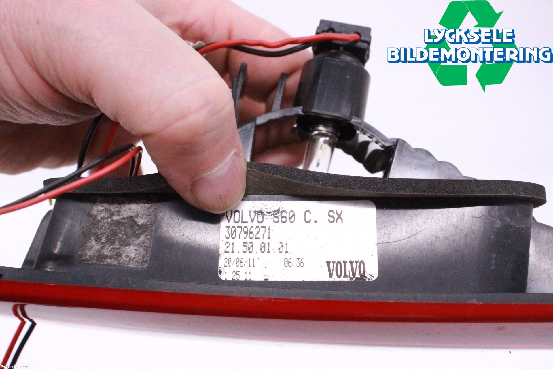 Volvo S60 11-13 Bakljus Lucka Vä