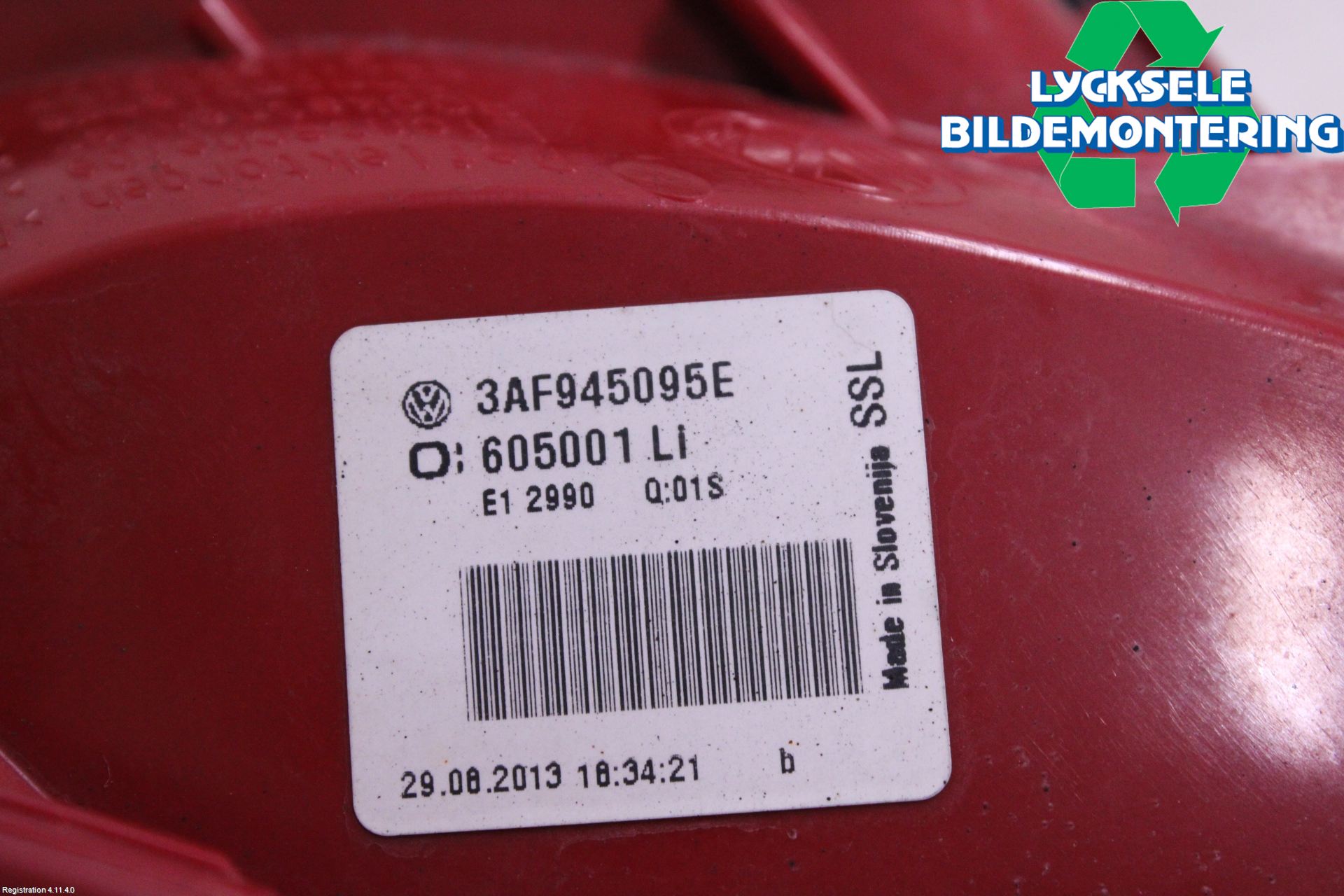 Volkswagen VW PASSAT 11-14 Bakljus Vänster
