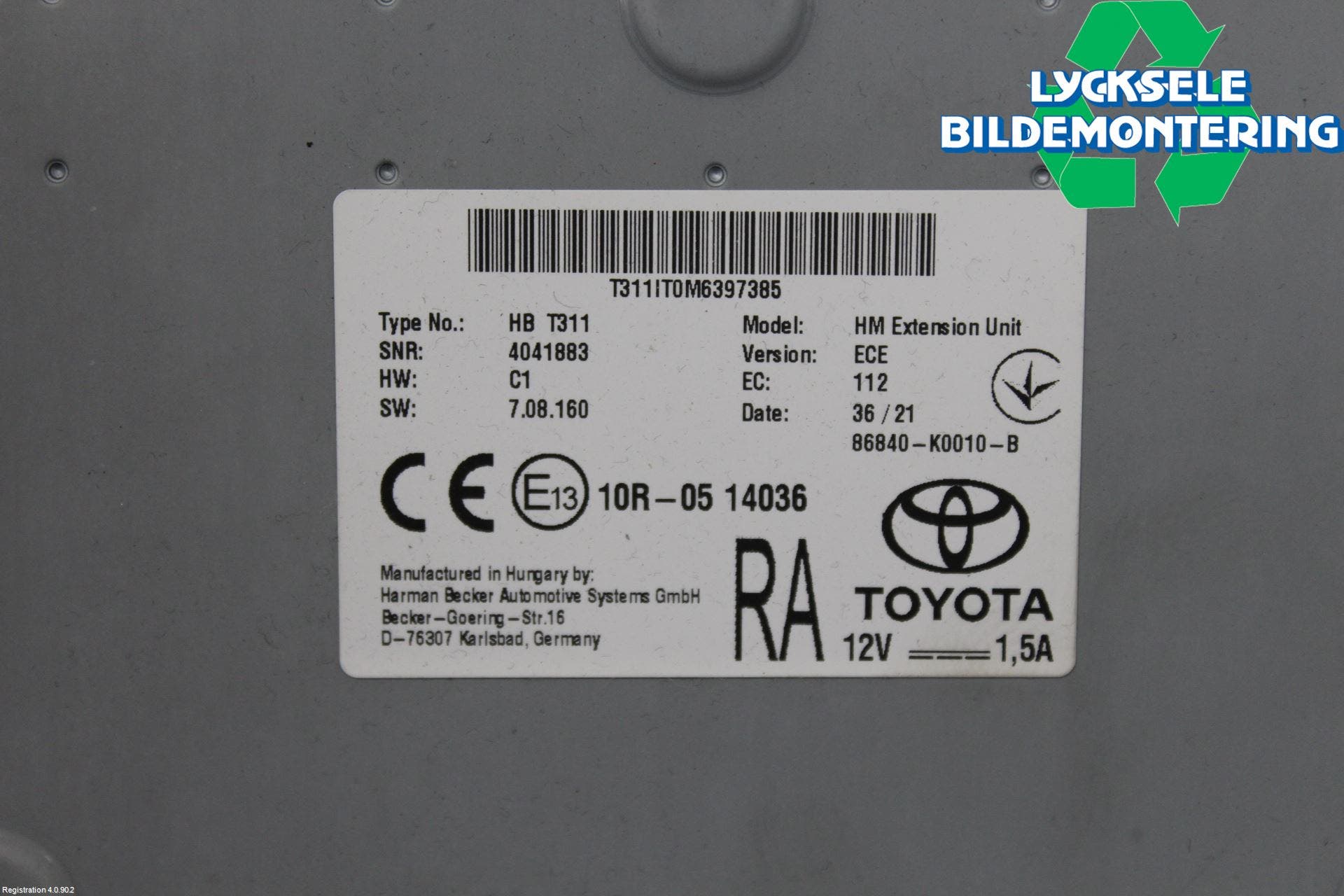 Toyota RAV4 19- Radio Övrigt