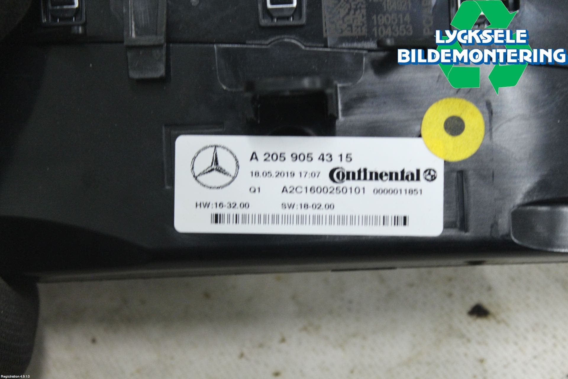 Mercedes-Benz MB C-KLASS (W205) 14-21 Ac Styrenhet Ac Manöveren