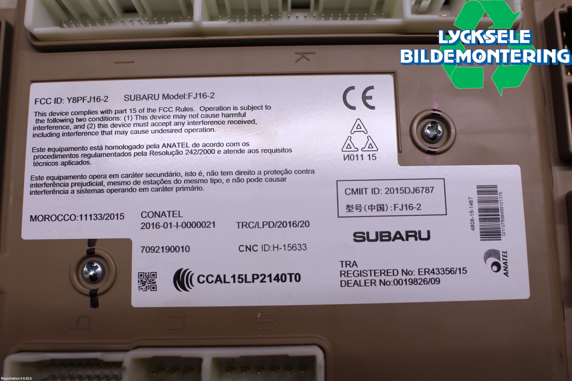 Subaru XV 18-22 Säkringsdosa-Elcentral