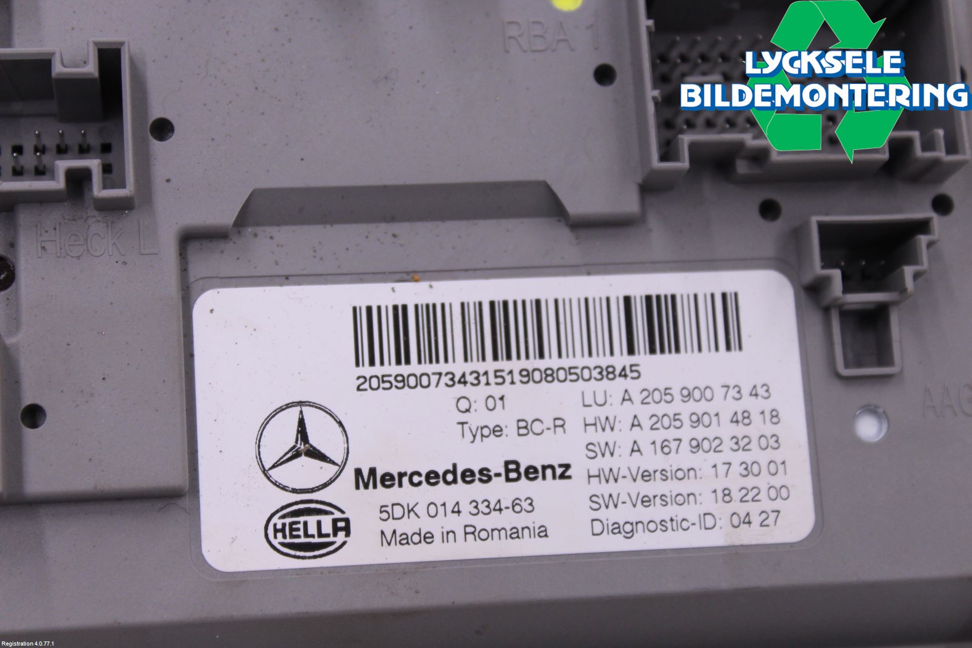 Mercedes-Benz MB C-KLASS (W205) 14-21 Styrenhet Övrigt