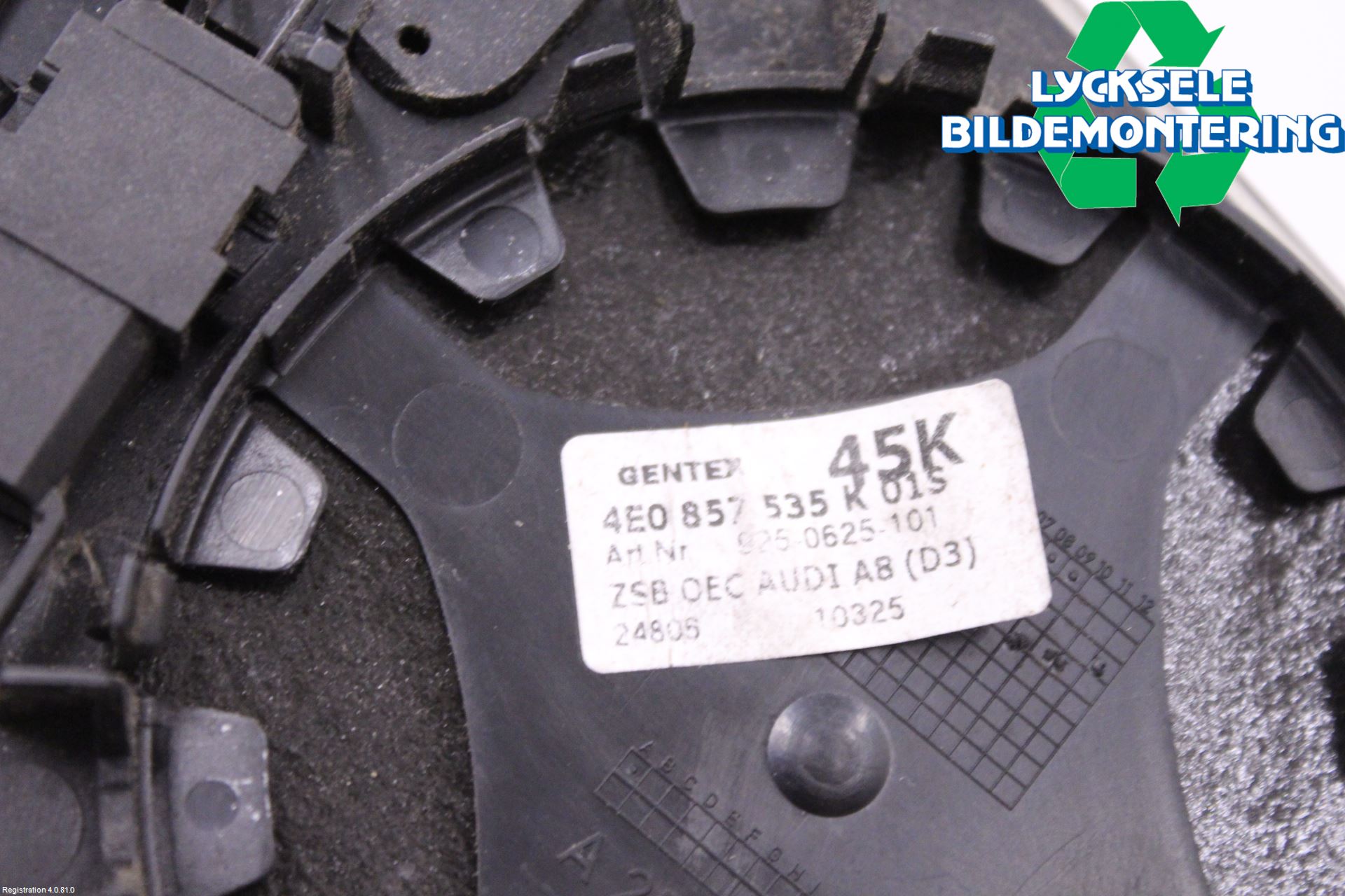 Audi A8/S8 4E  02-09 Spegelglas Vä