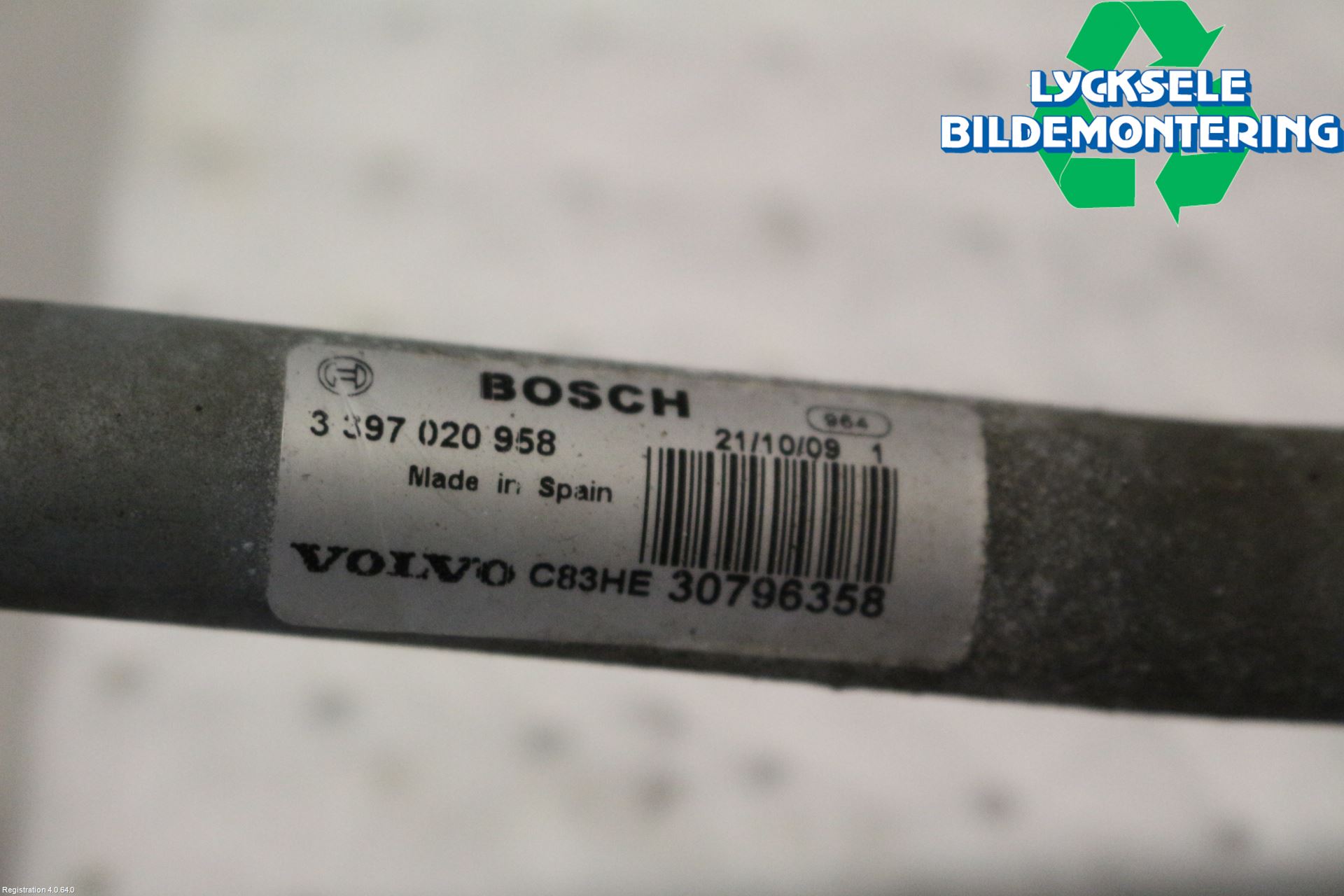 Volvo V70 08-13 Torkarmekanism Vindruta