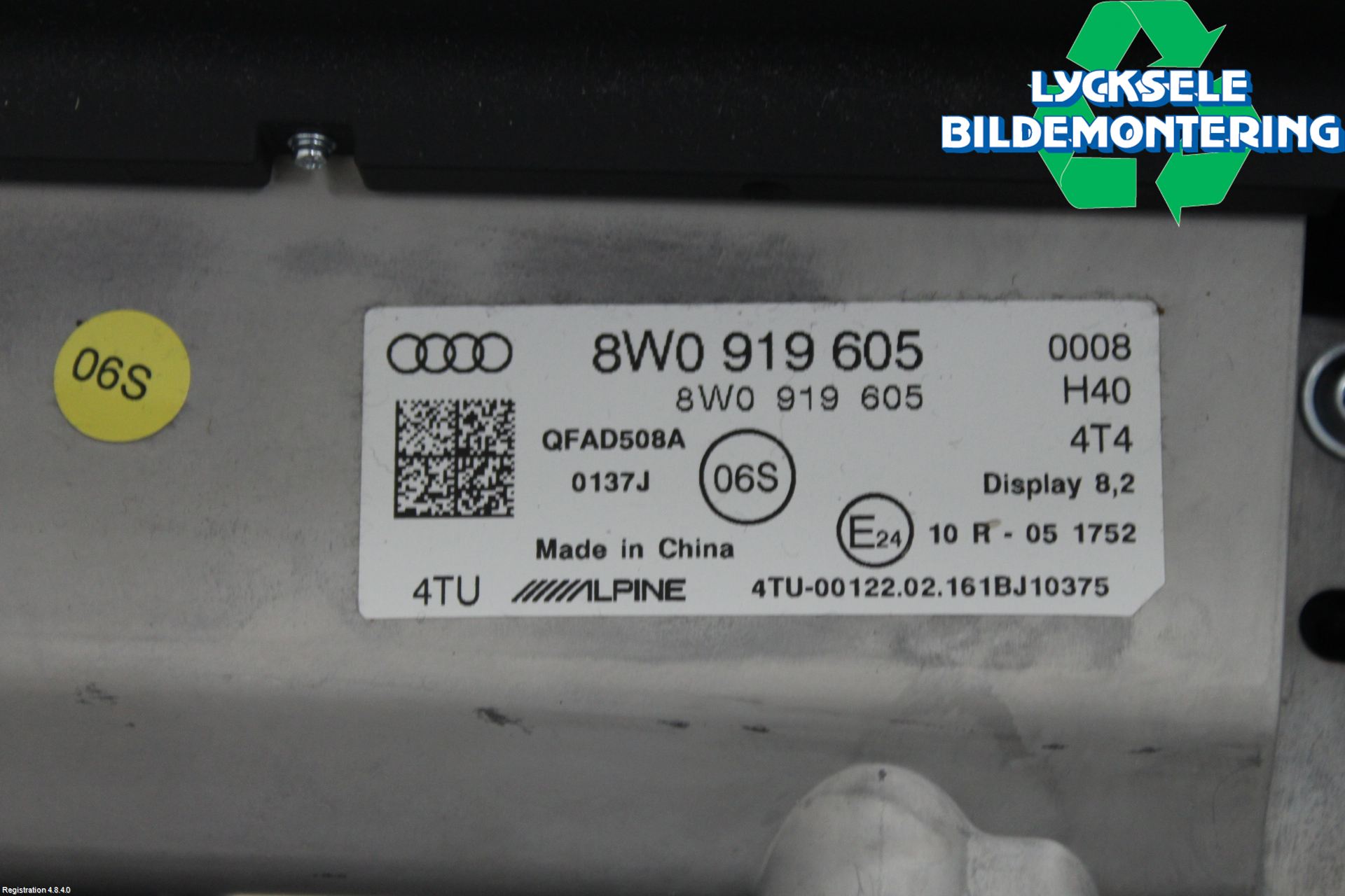 Audi A4/S4 B9 16-19 Bildskärm