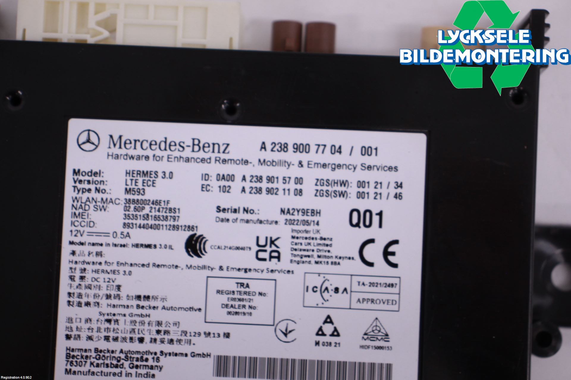 Mercedes-Benz MB EQB (X243) 22- Styrenhet Övrigt