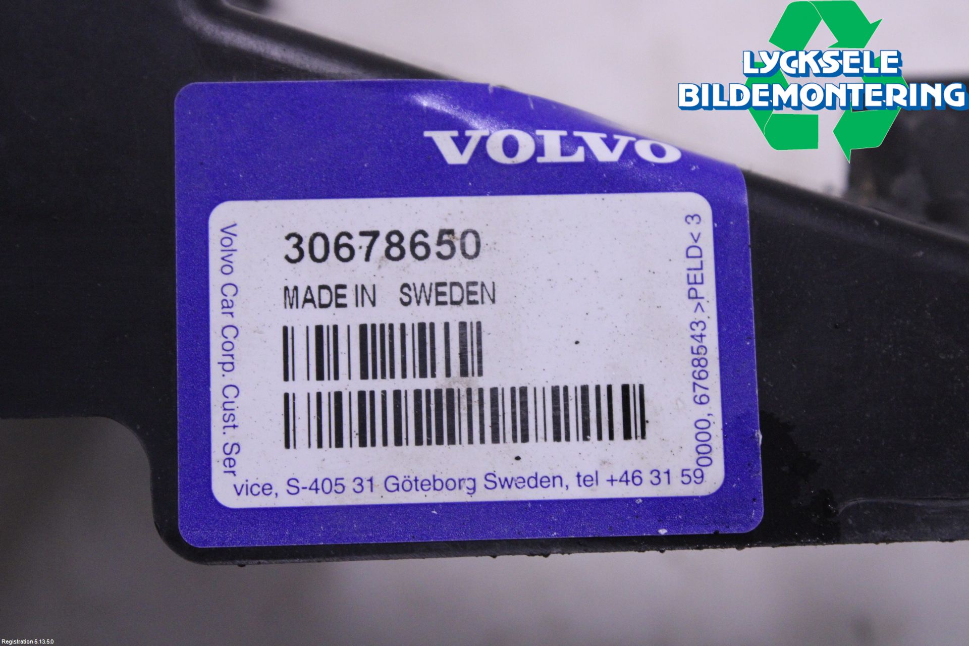 Volvo V70 08-13 Stötfångarfäste Bak Vä