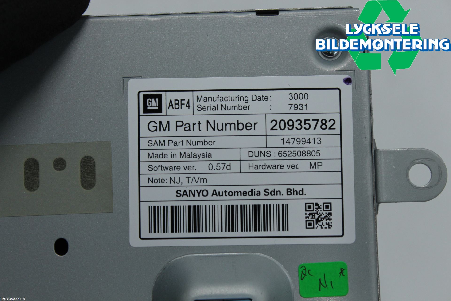 Saab 9-5 10-12 Multifunktionsdisplay