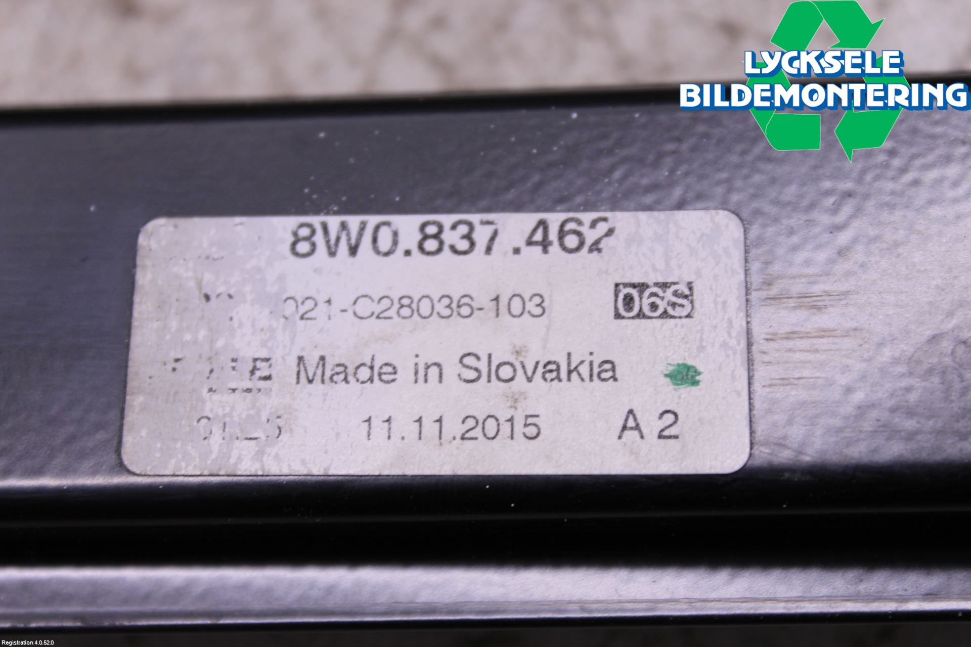 Audi A4/S4 B9 16-19 Fönsterhissmekanism