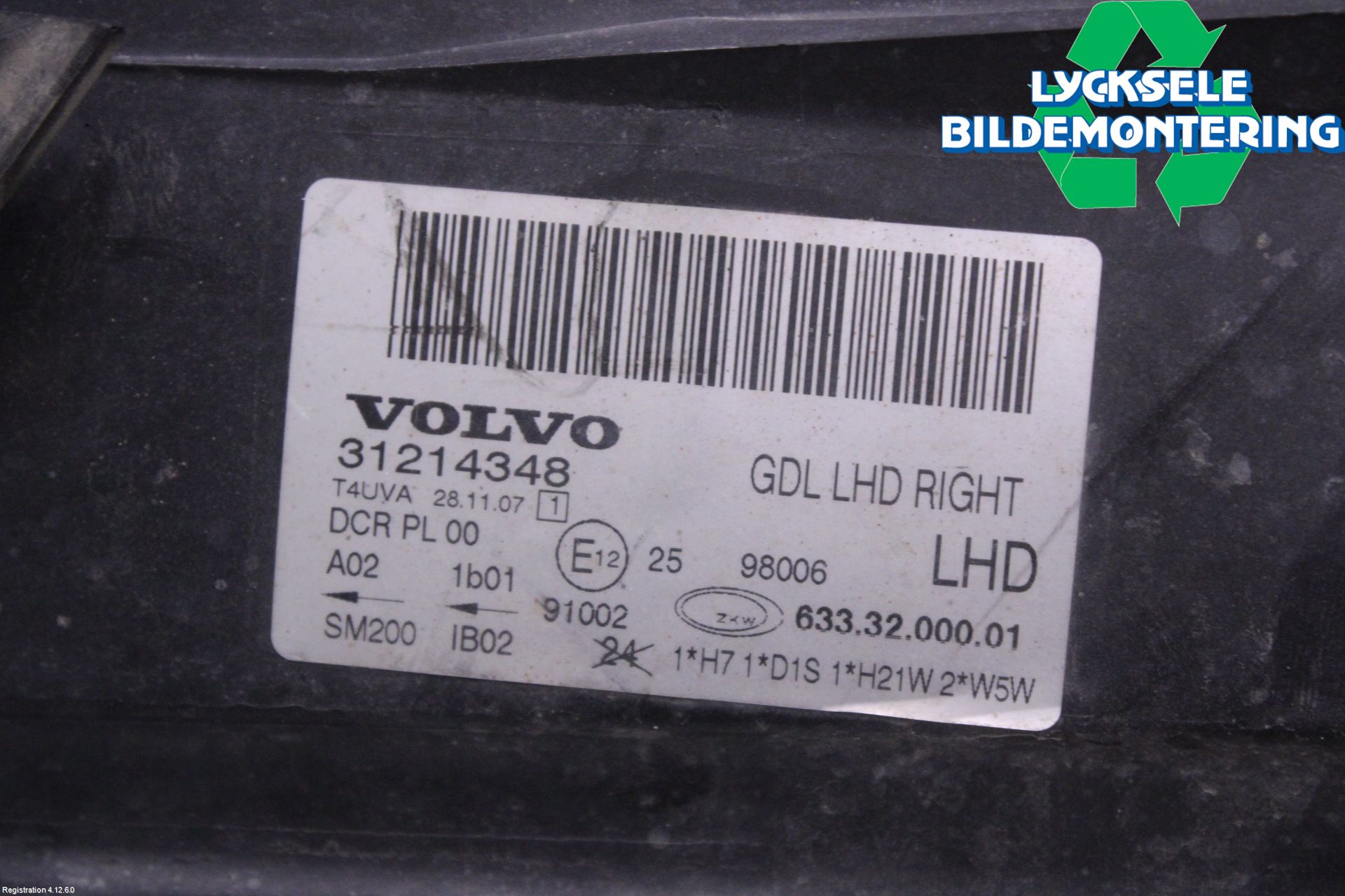 Volvo XC70 08-13 Strålkastare Höger