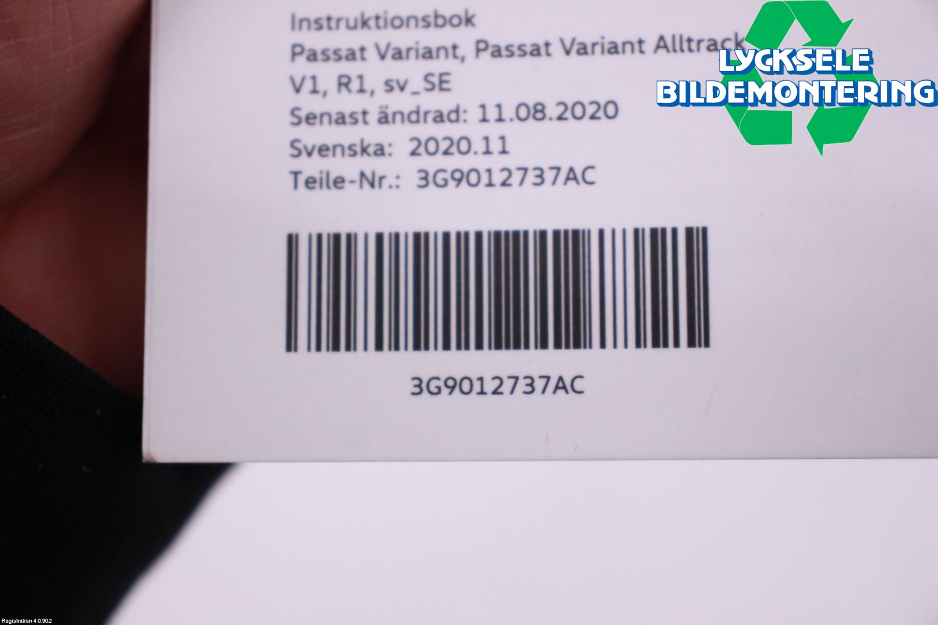Volkswagen VW PASSAT 20-24 Instruktionsbok