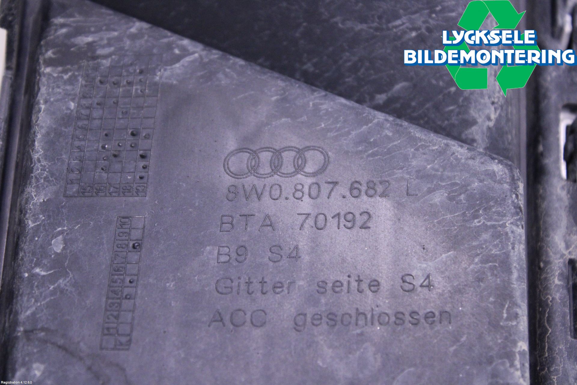 Audi A4/S4 B9 20- Dimljussarg Fram