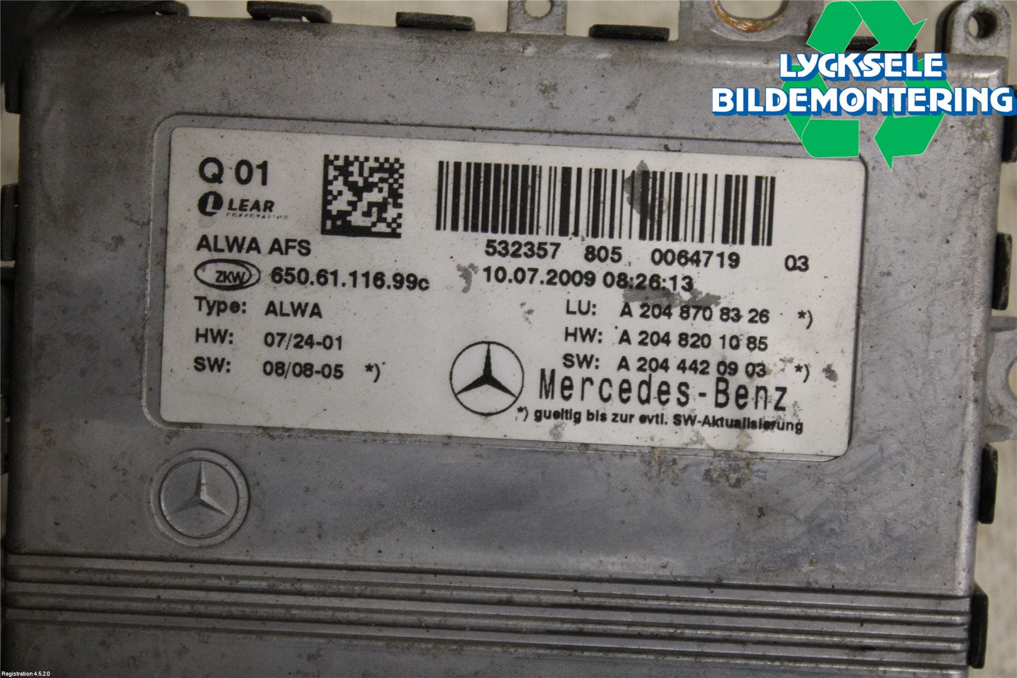 Mercedes-Benz MB GLK-KLASS (X204) 08-16 Styrenhet Strålkastare