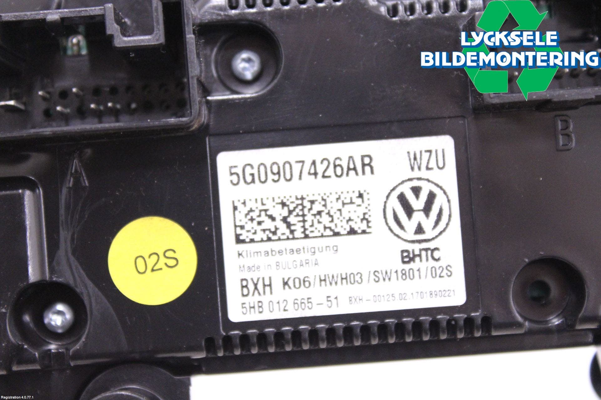 Volkswagen VW GOLF / E-GOLF VII 13-20 Ac Styrenhet Ac Manöveren