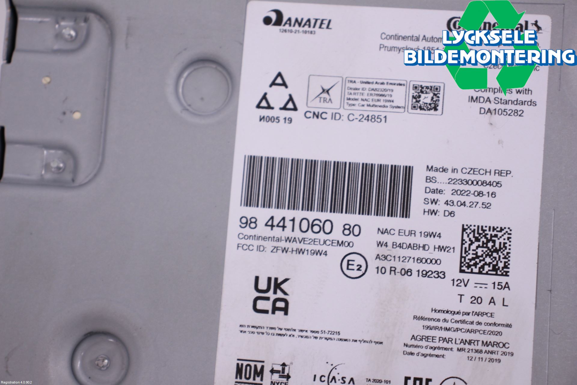 Citroen C4/E-C4 C4X/E-C4X III 21- Cd Radio - Multimediapanel