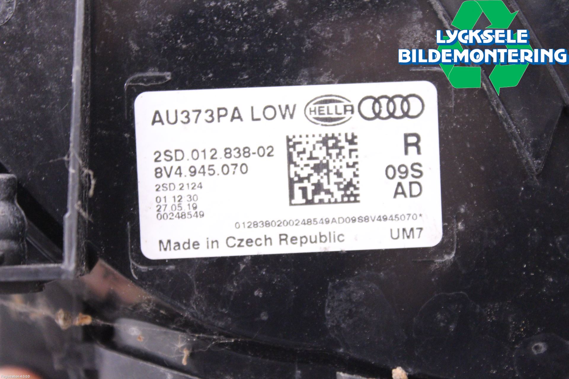 Audi A3/S3 8V 13-20 Bakljus Höger