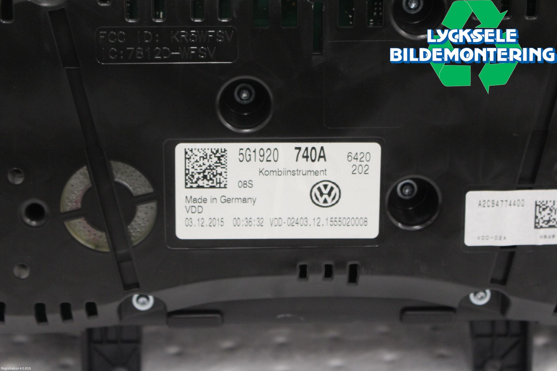 Volkswagen VW GOLF / E-GOLF VII 13-20 Instrument Komb