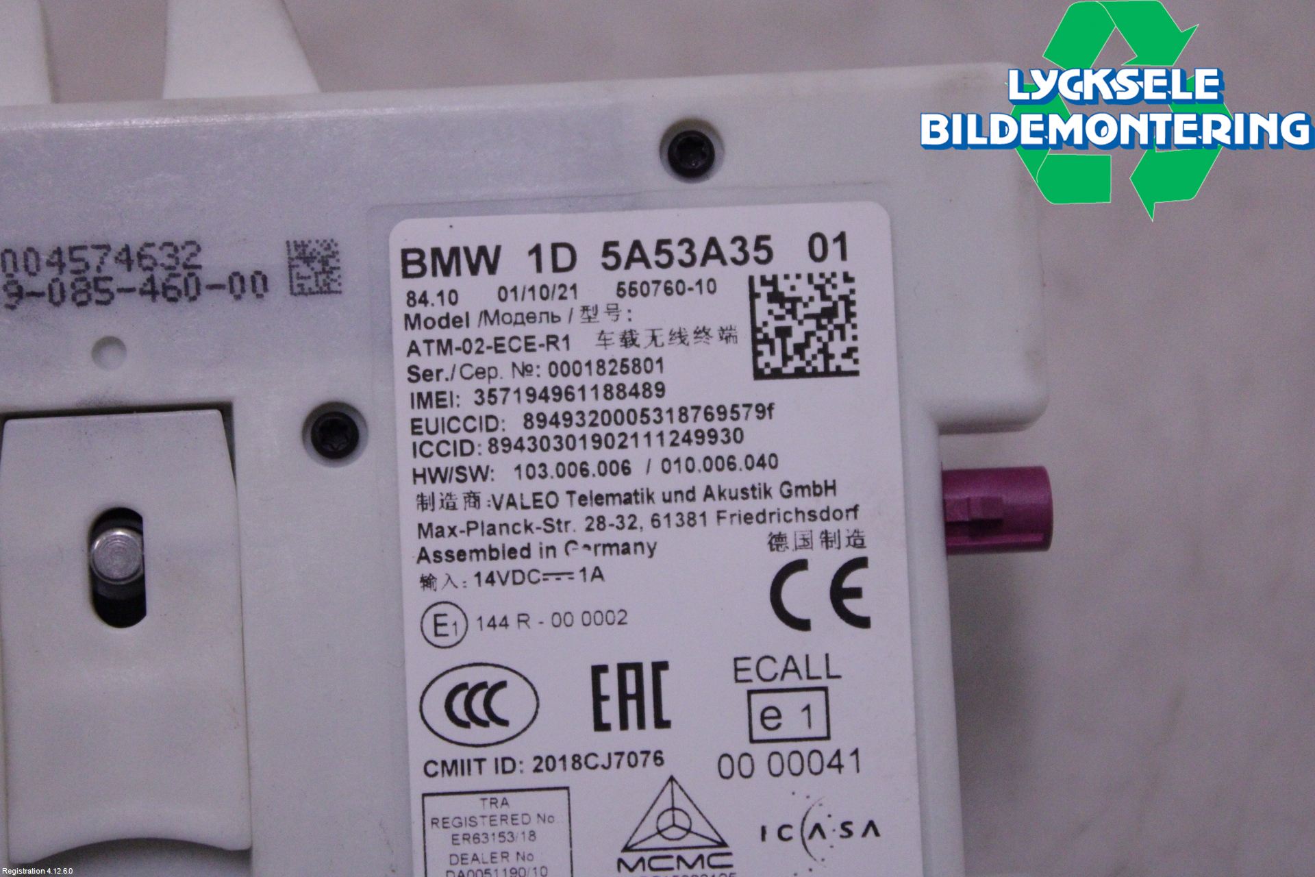 BMW 3 G20/G21/G80/G81 19- Styrenhet Tal