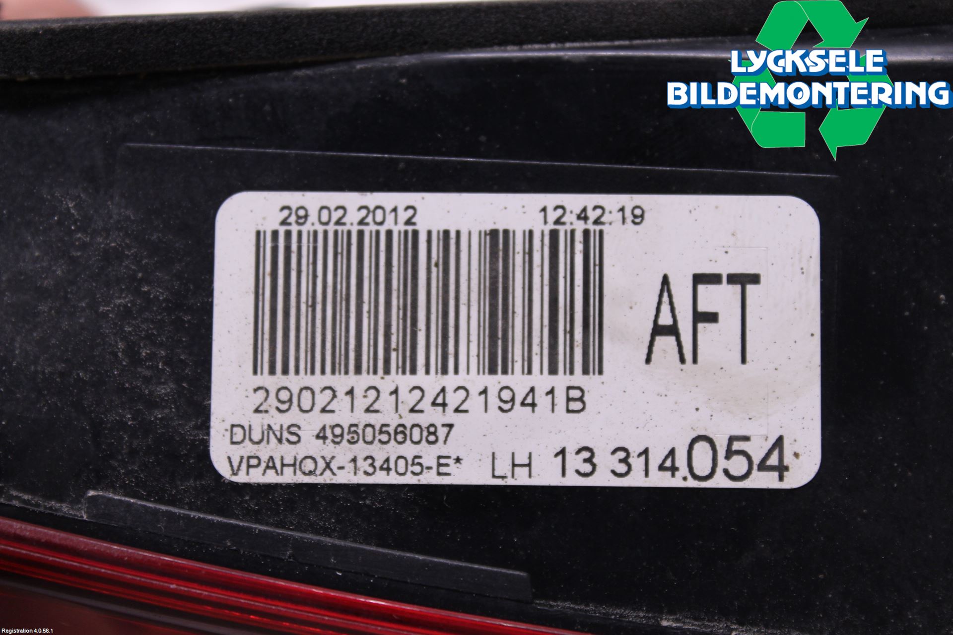 Opel ASTRA J 10-15 Bakljus Lucka Vä