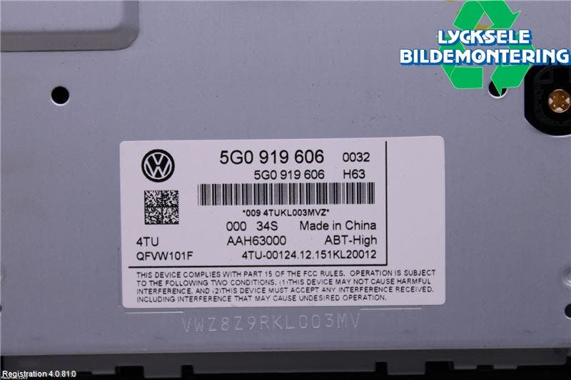 Volkswagen VW PASSAT 15-19 Cd Radio - Multimediapanel