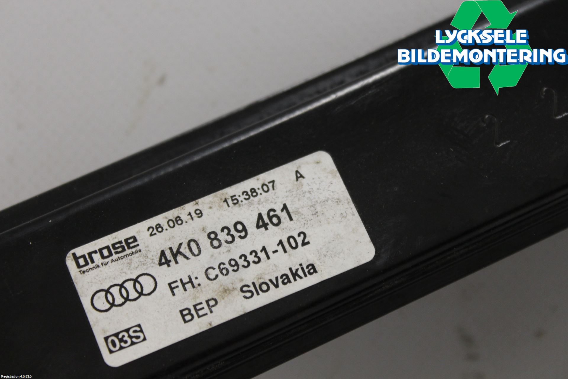 Audi A6 F2/C8 19- Fönsterhissmekanism