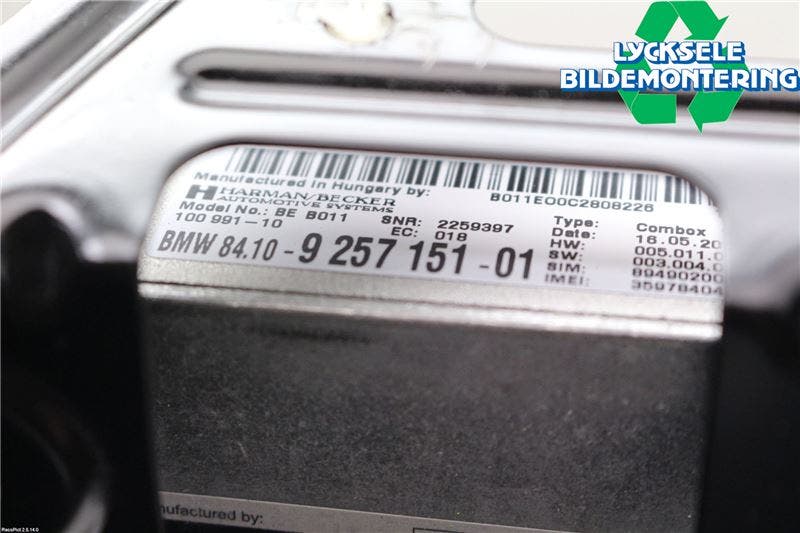 BMW 6 F12/F13 10-18 Styrenhet Övrigt