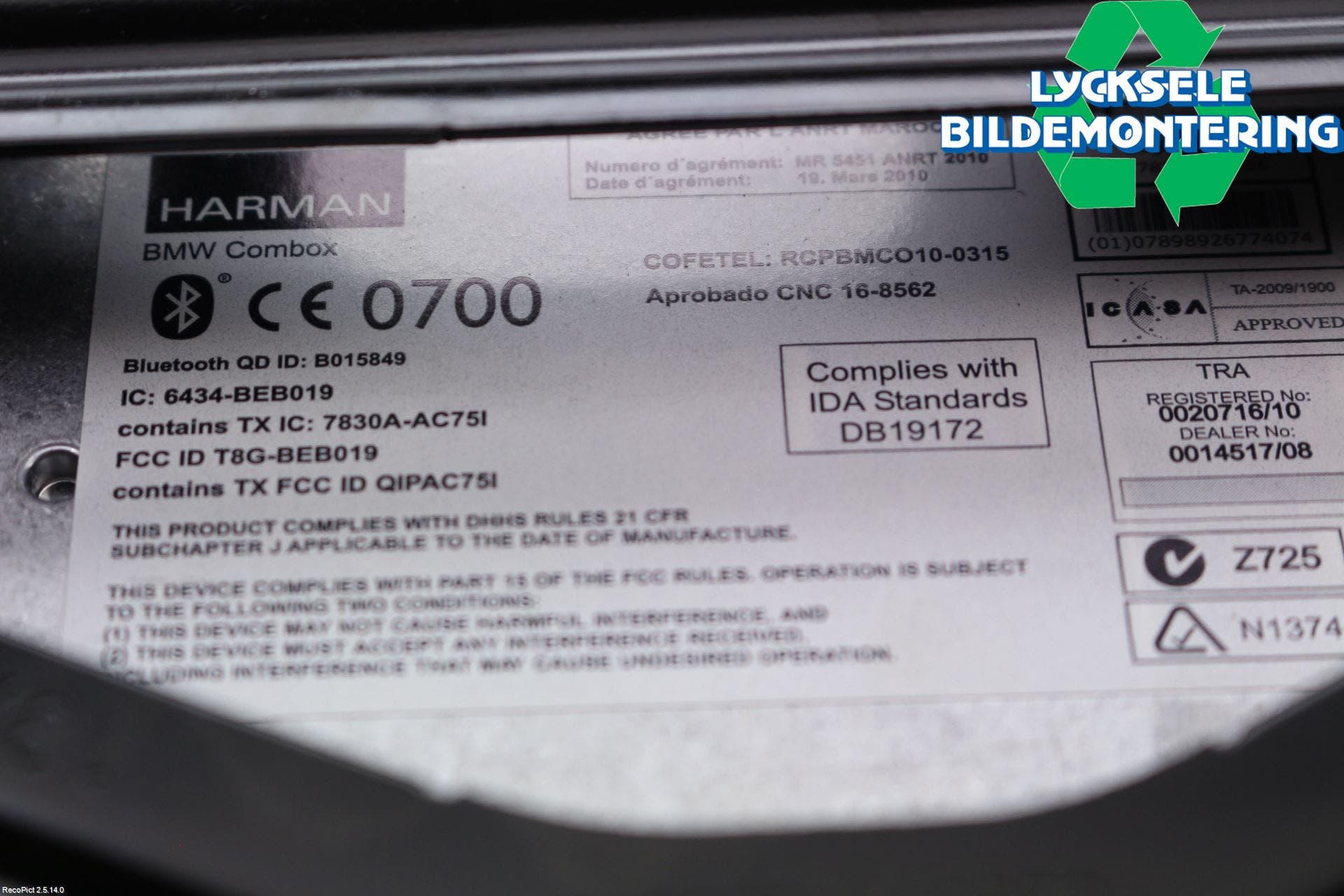 BMW 6 F12/F13 10-18 Styrenhet Övrigt