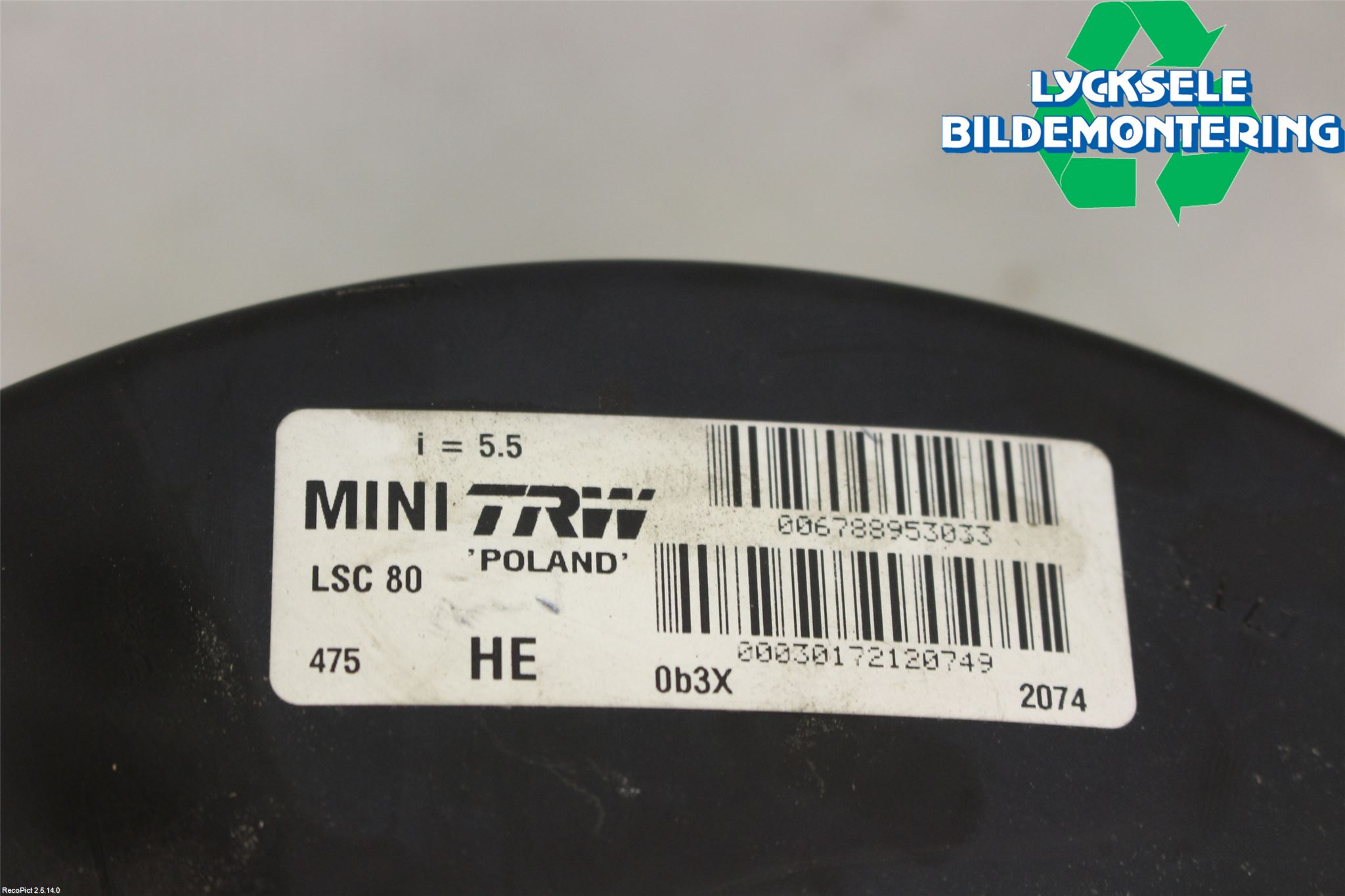 Mini COUPE R56 05-14 Bromsservo