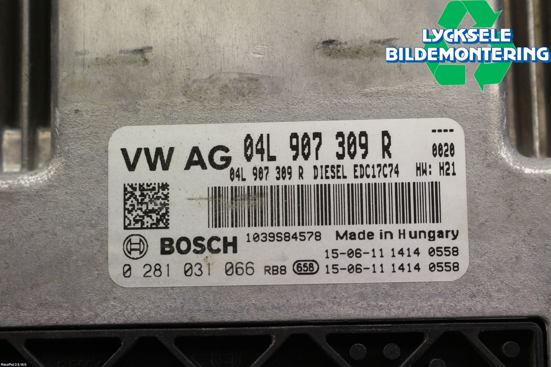 Volkswagen VW GOLF / E-GOLF VII 13-20 Styrenhet Inspump Diesel