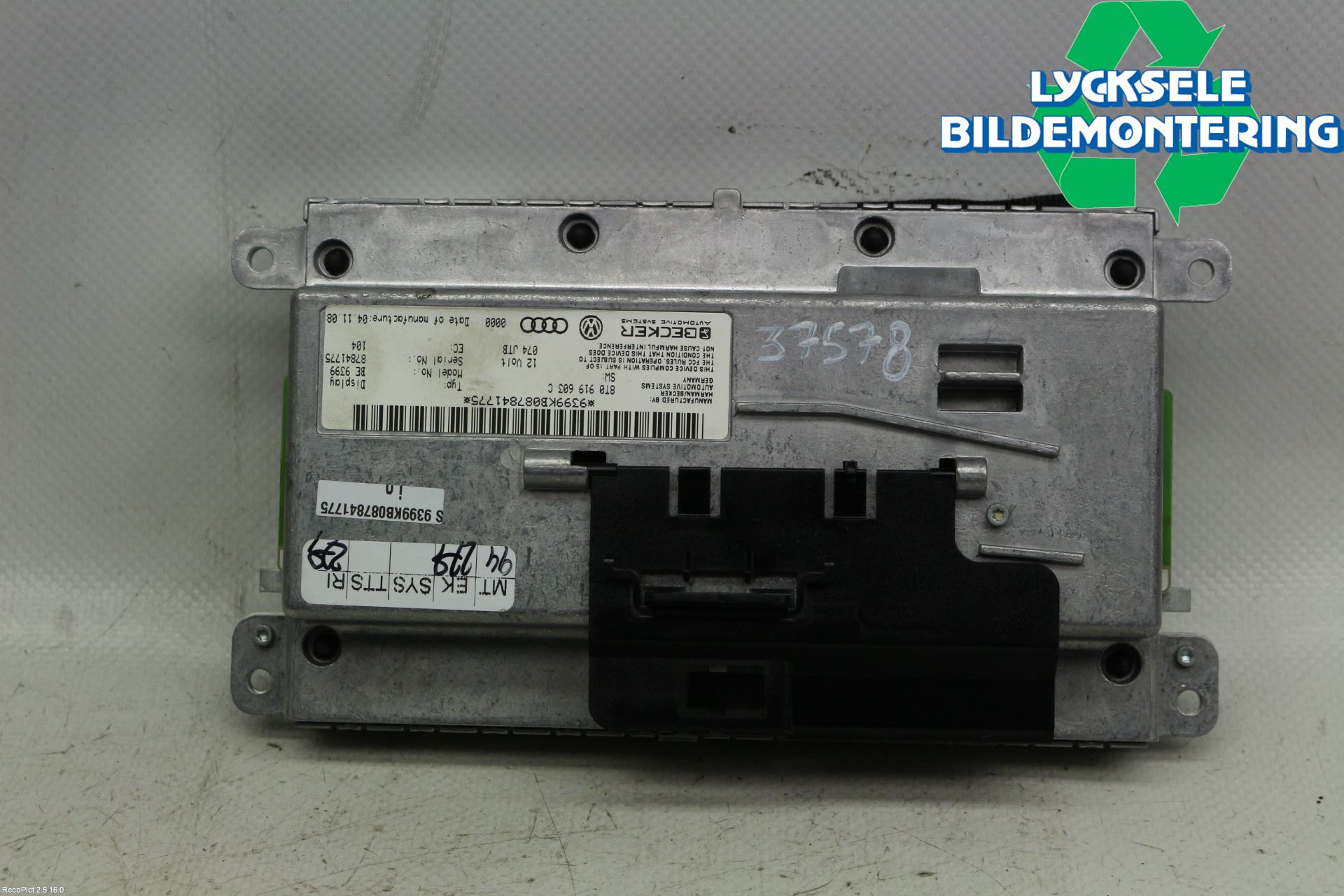 Audi A4/S4 08-11 Bildskärm