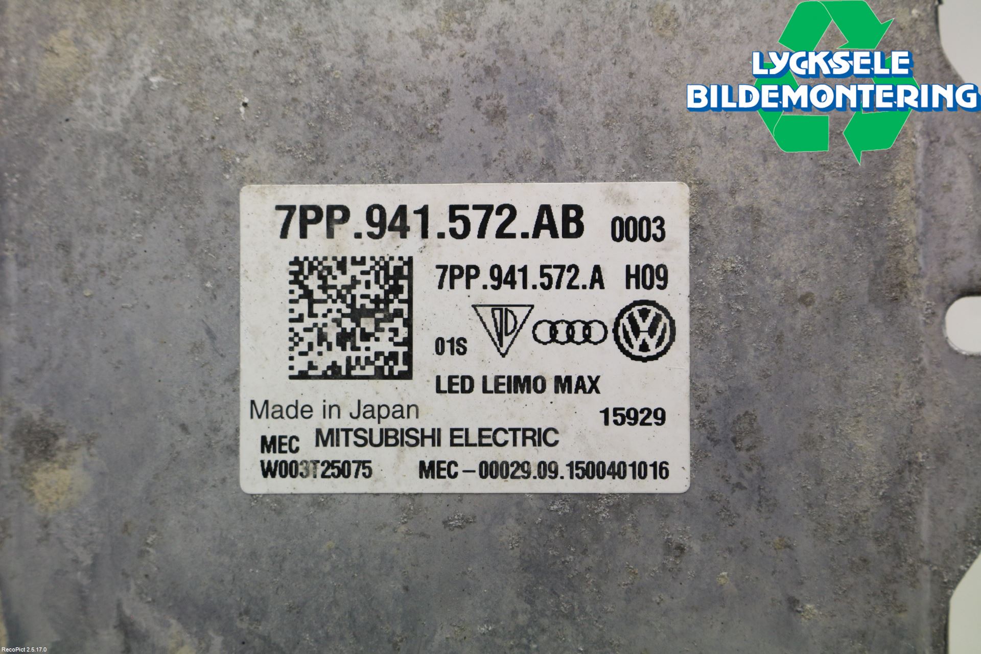 Volkswagen VW PASSAT 15-19 Styrenhet Strålkastare