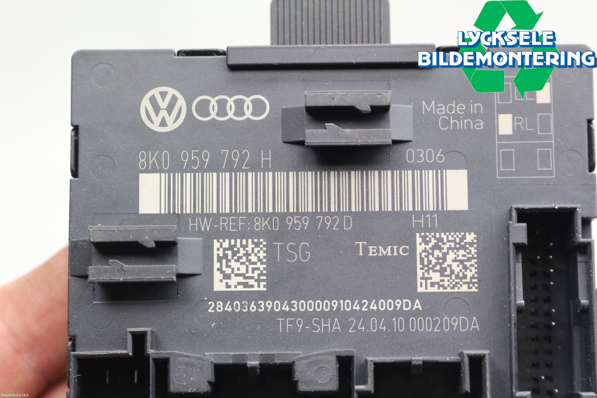 Audi A4/S4 08-11 Styrenhet Dörr