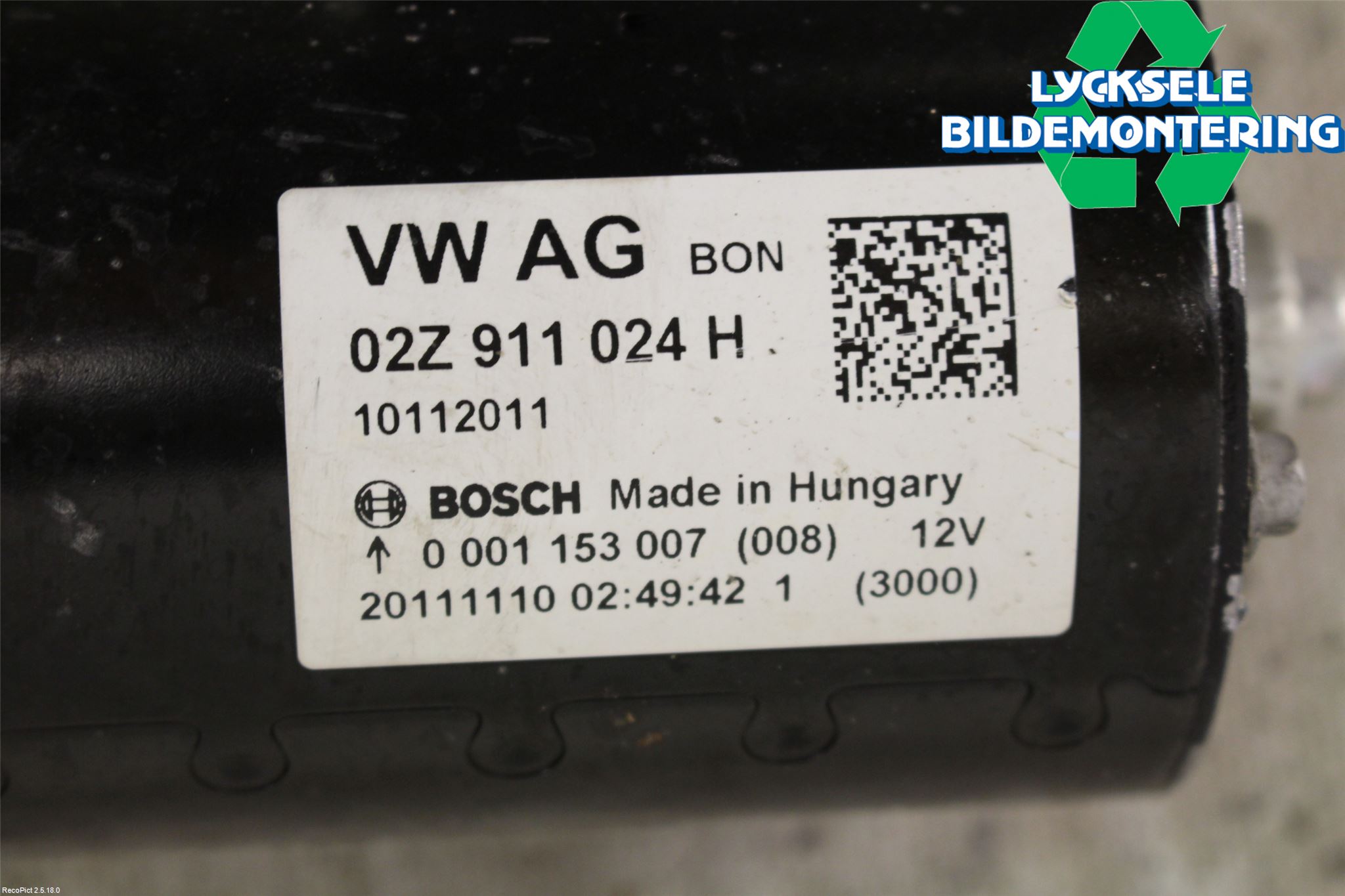 Volkswagen VW GOLF VI 09-13 Startmotor Diesel