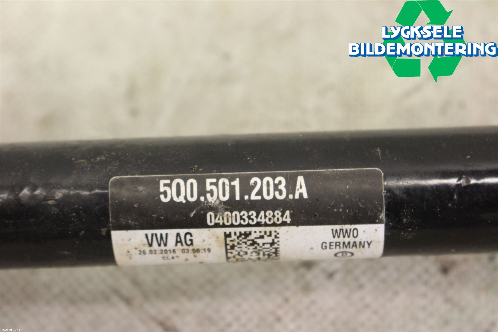Volkswagen VW GOLF / E-GOLF VII 13-20 Drivaxel Bak Vänster