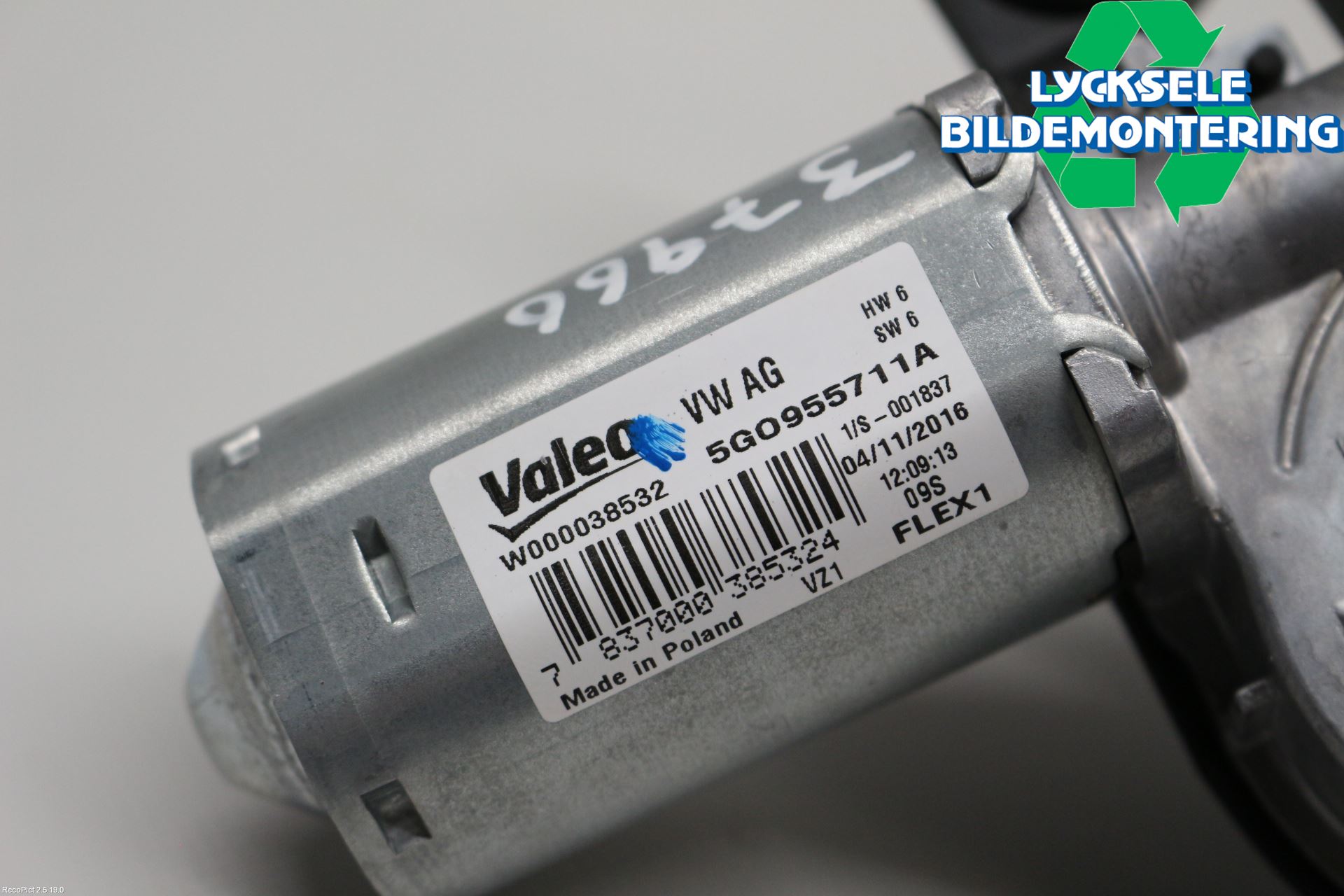 Volkswagen VW PASSAT 15-19 Torkarmotor Baklucka