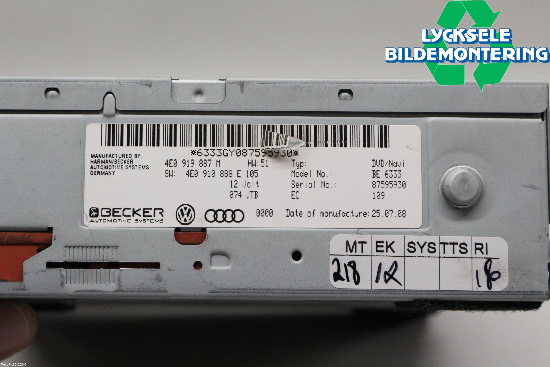 Audi A5 07-16 Gps Navigator