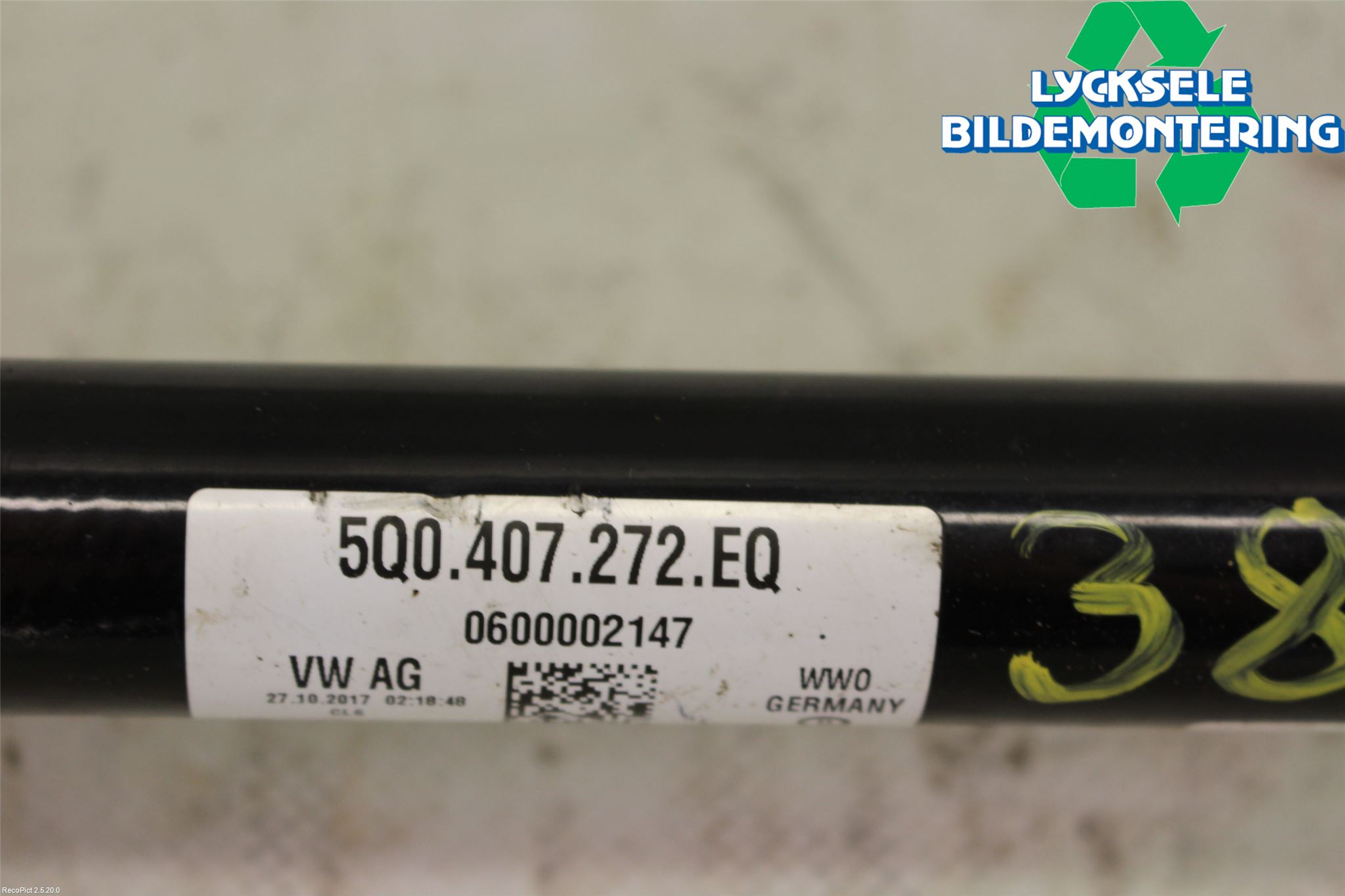 Volkswagen VW GOLF / E-GOLF VII 13-20 Drivaxel Fram Höger