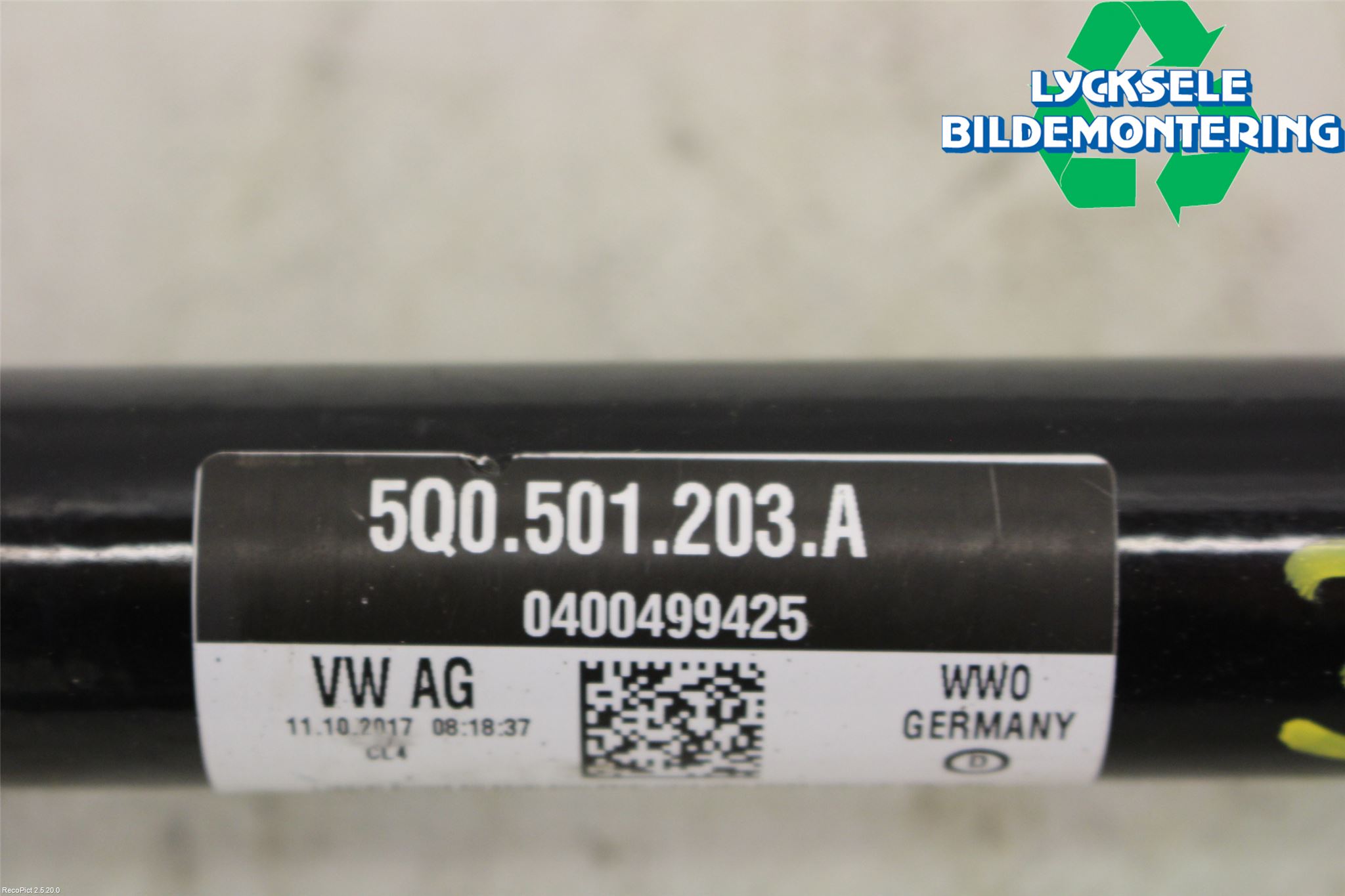 Volkswagen VW GOLF / E-GOLF VII 13-20 Drivaxel Bak Vänster
