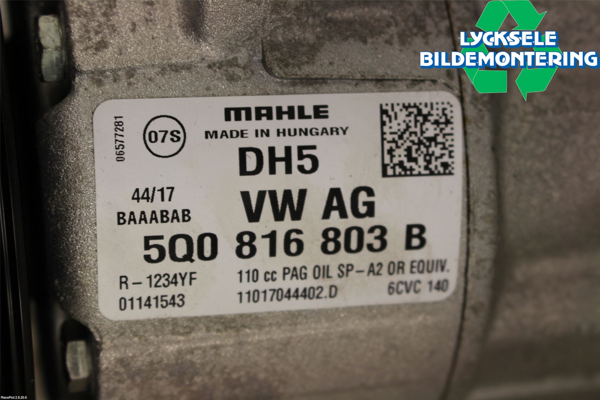 Volkswagen VW GOLF / E-GOLF VII 13-20 Ac Kompressor