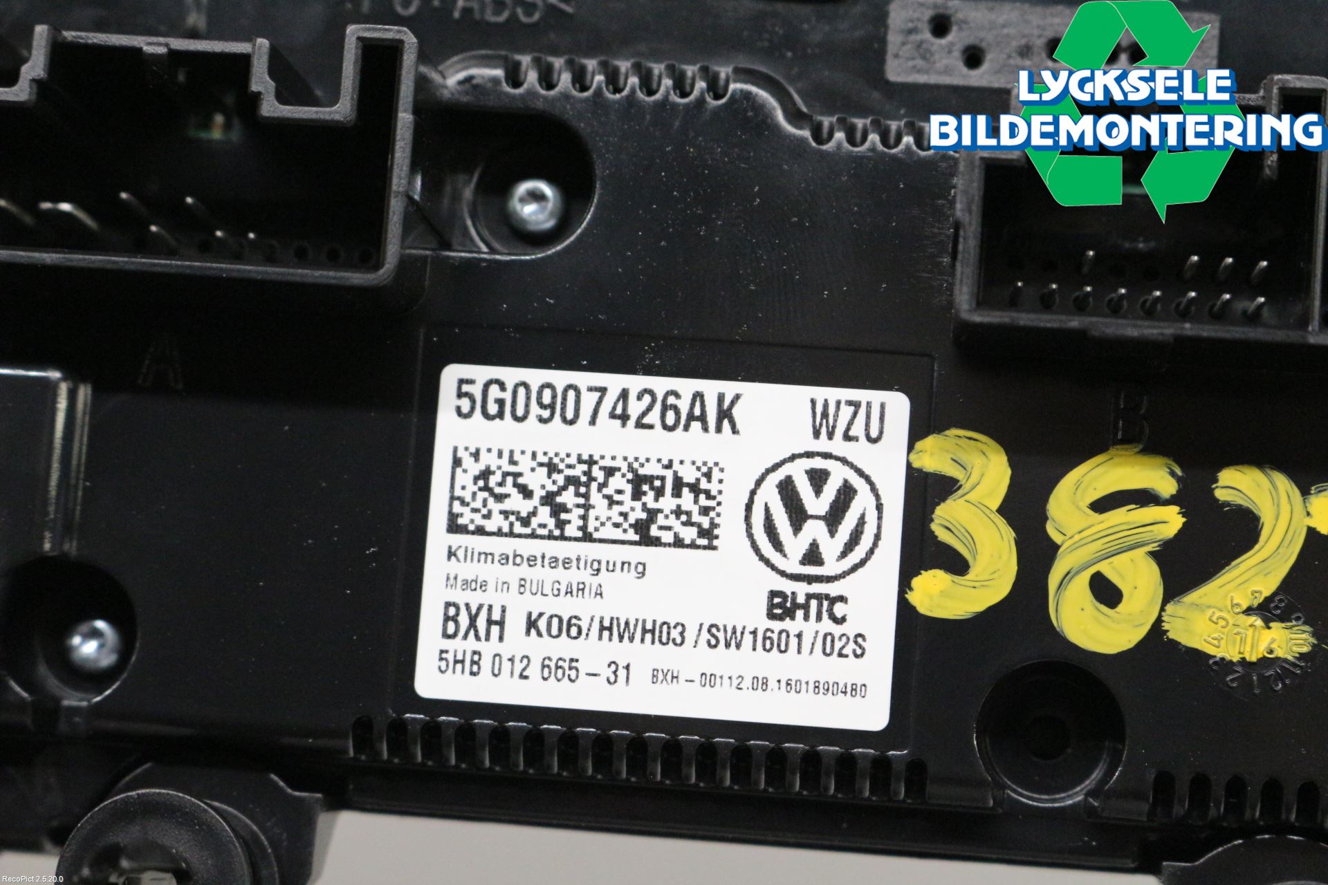 Volkswagen VW GOLF / E-GOLF VII 13-20 Ac Styrenhet Ac Manöveren