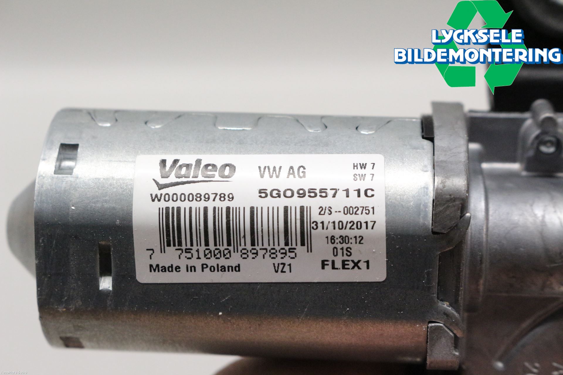 Volkswagen VW PASSAT 15-19 Torkarmotor Baklucka