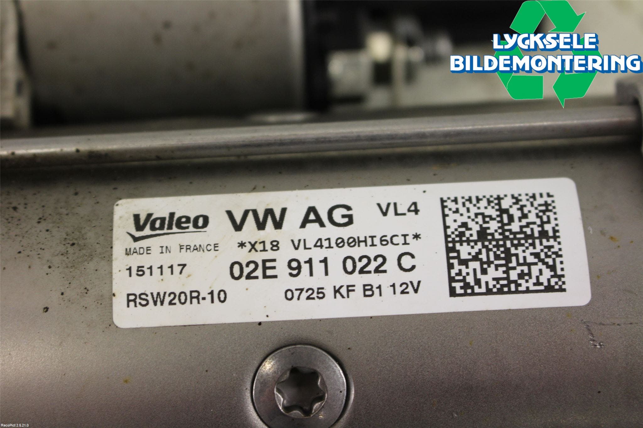 Volkswagen VW PASSAT 15-19 Startmotor Diesel