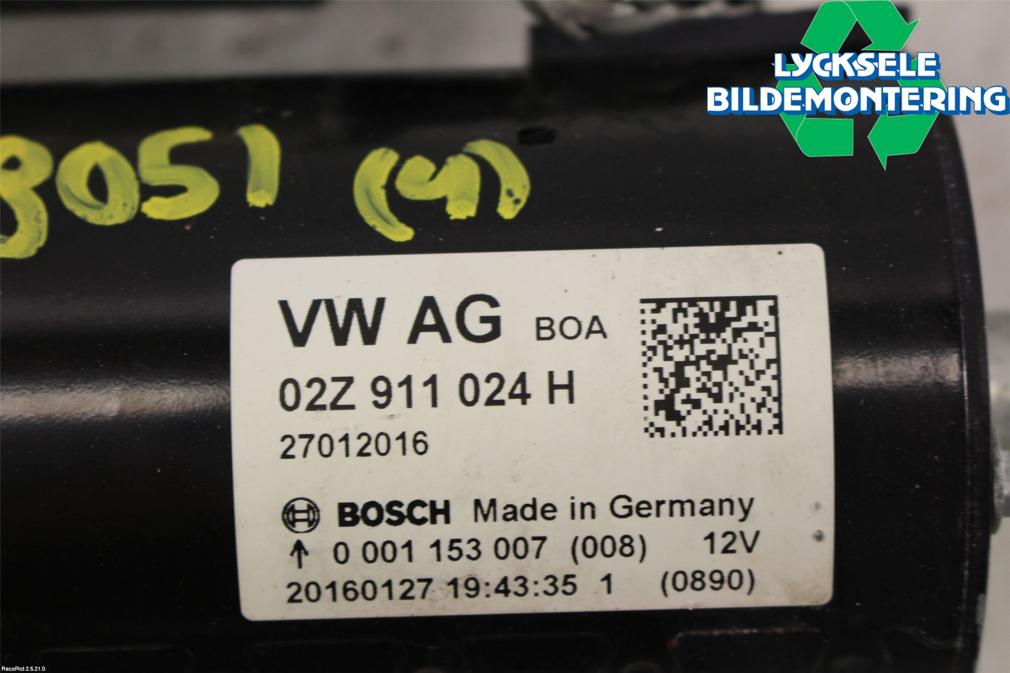 Volkswagen VW CADDY 16-20 Startmotor Diesel