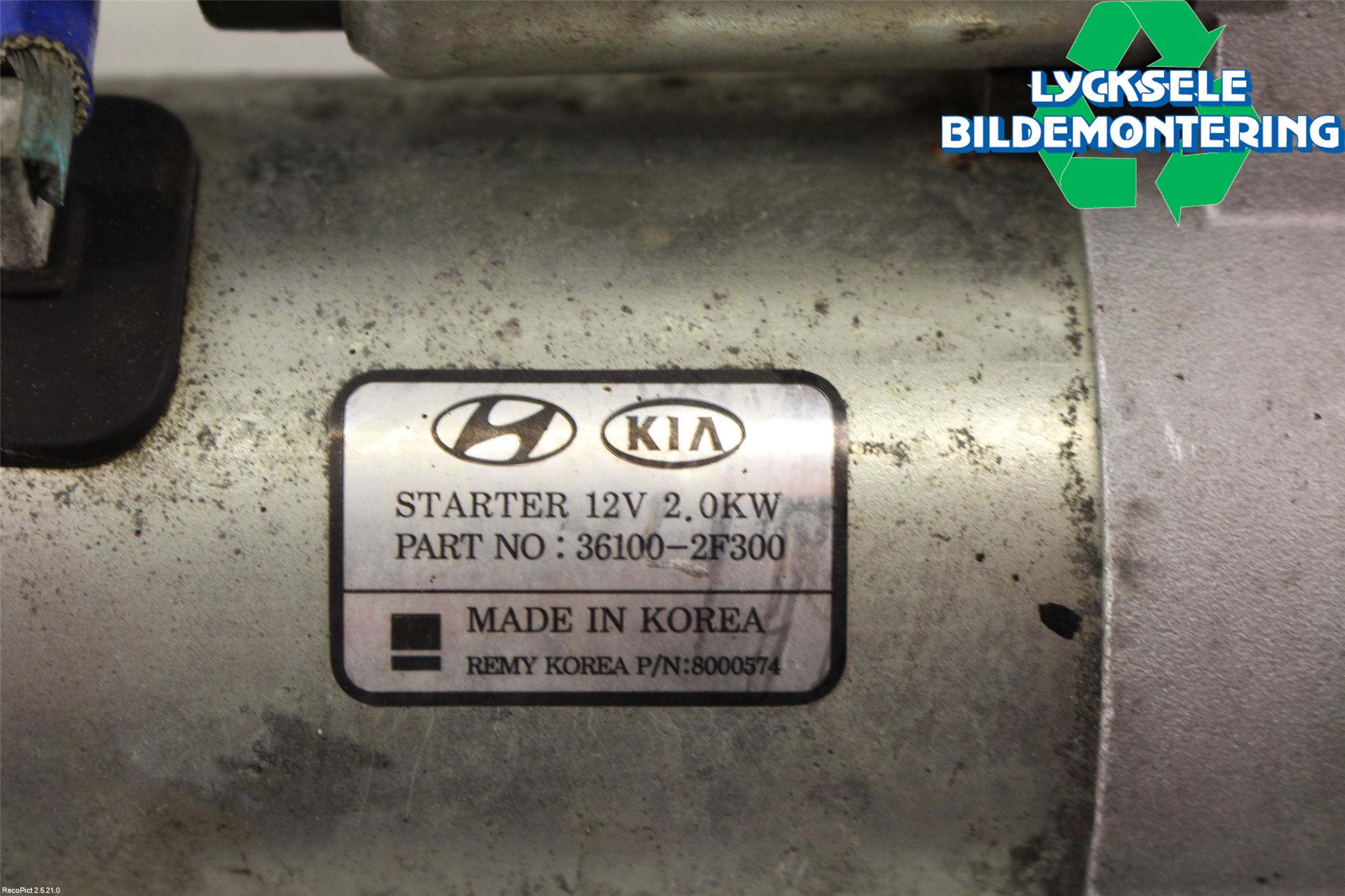 Kia SPORTAGE (QL) 16-21 Startmotor Diesel
