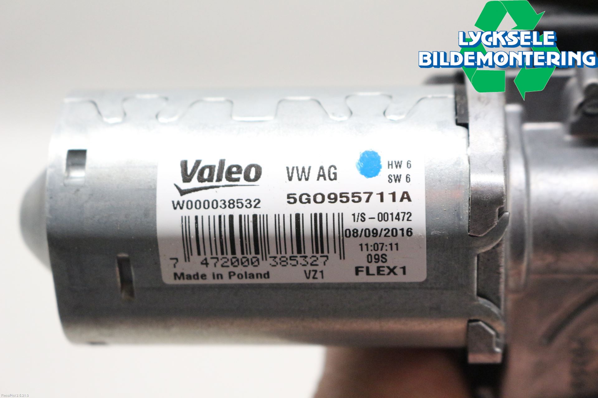 Volkswagen VW PASSAT 15-19 Torkarmotor Baklucka