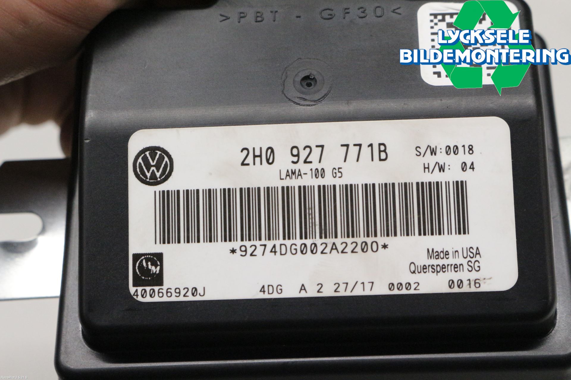 Volkswagen VW AMAROK 2H 10-22 Styrenhet Fyrhjulsdrift