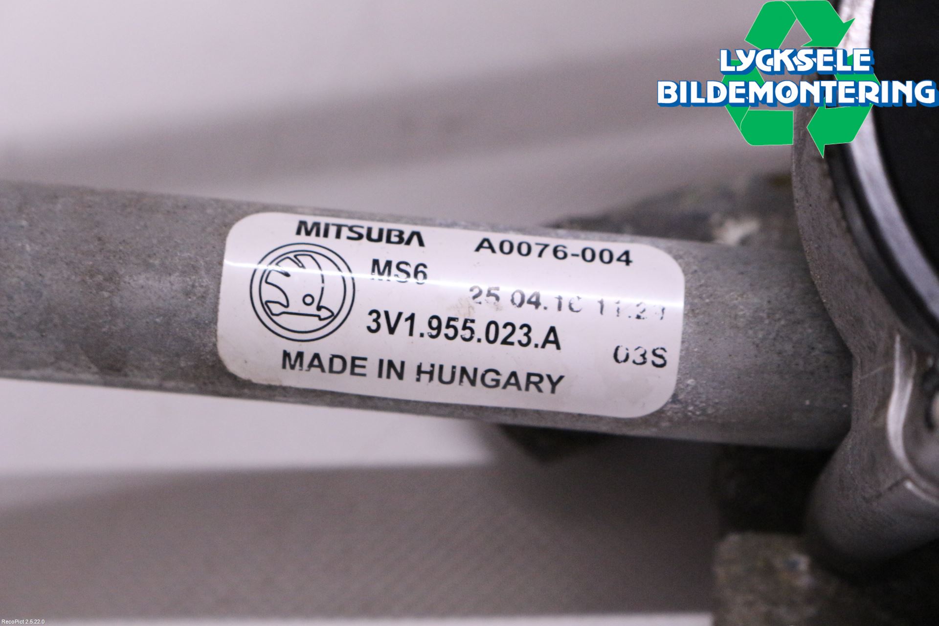 Skoda SUPERB 16-24 Torkarmekanism Vindruta