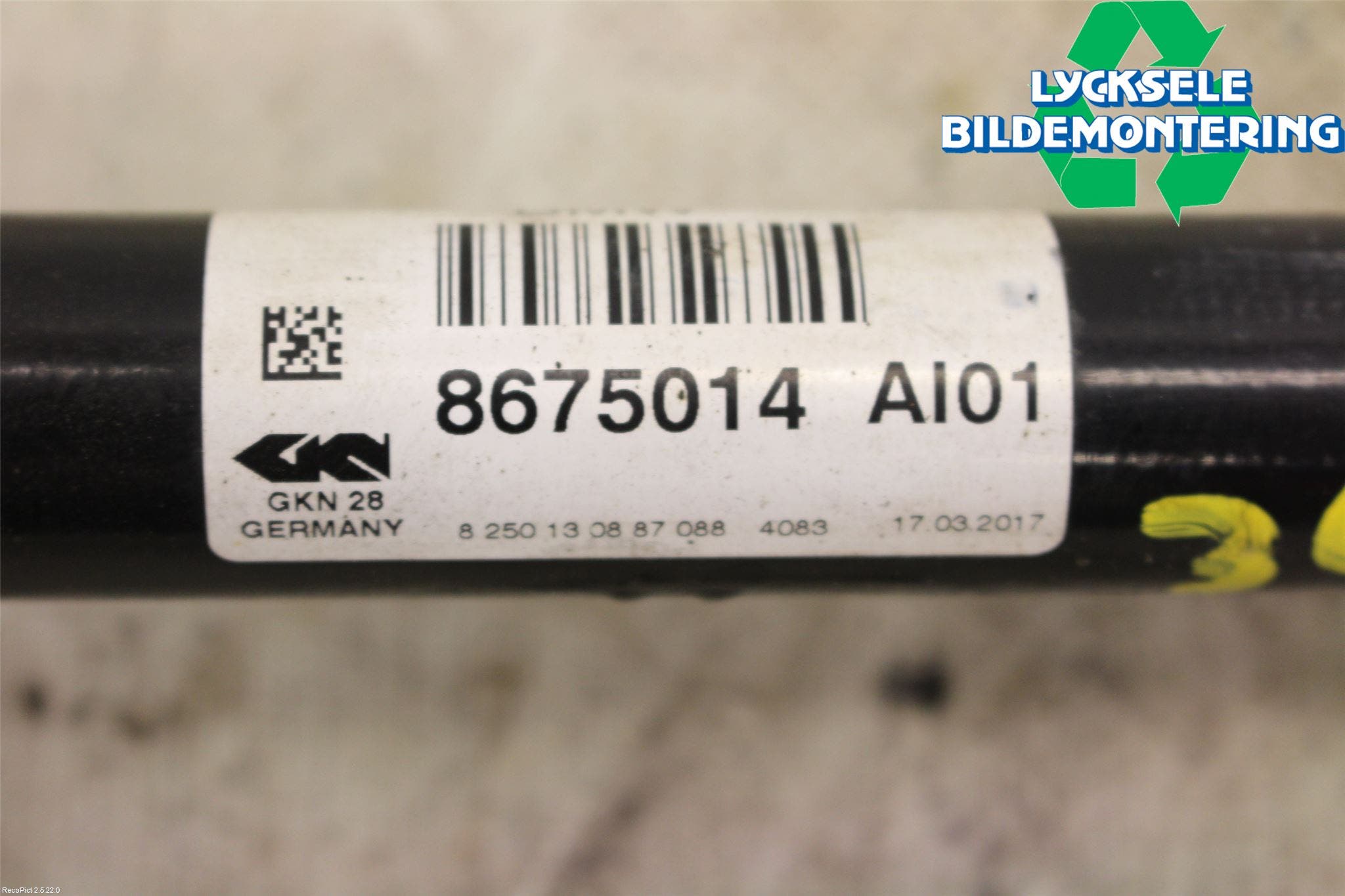 BMW X3 F25 10-17 Drivaxel Fram Höger