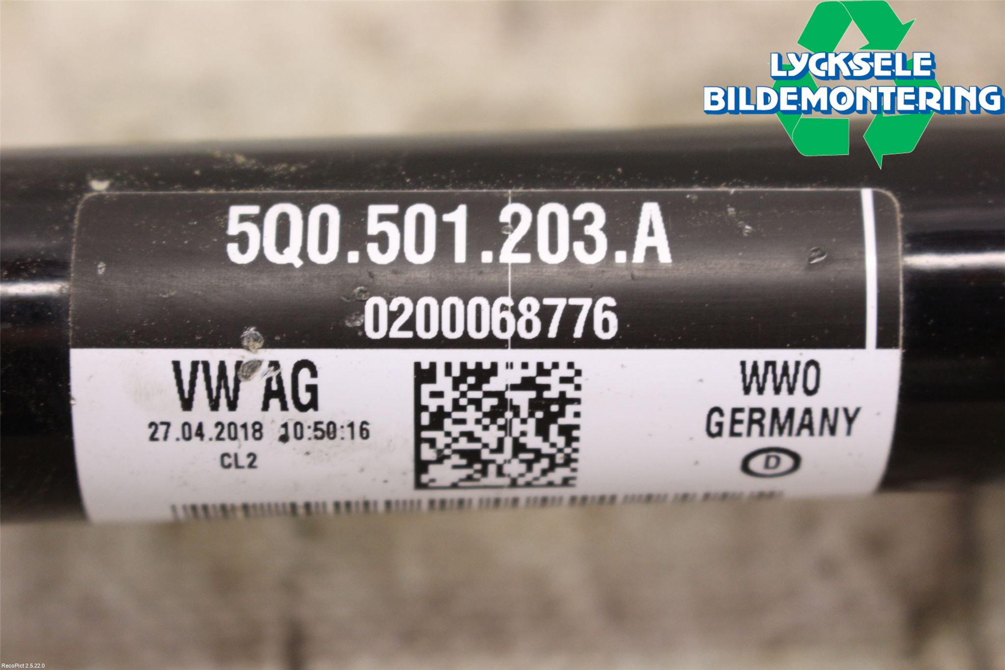 Volkswagen VW GOLF / E-GOLF VII 13-20 Drivaxel Bak Vänster