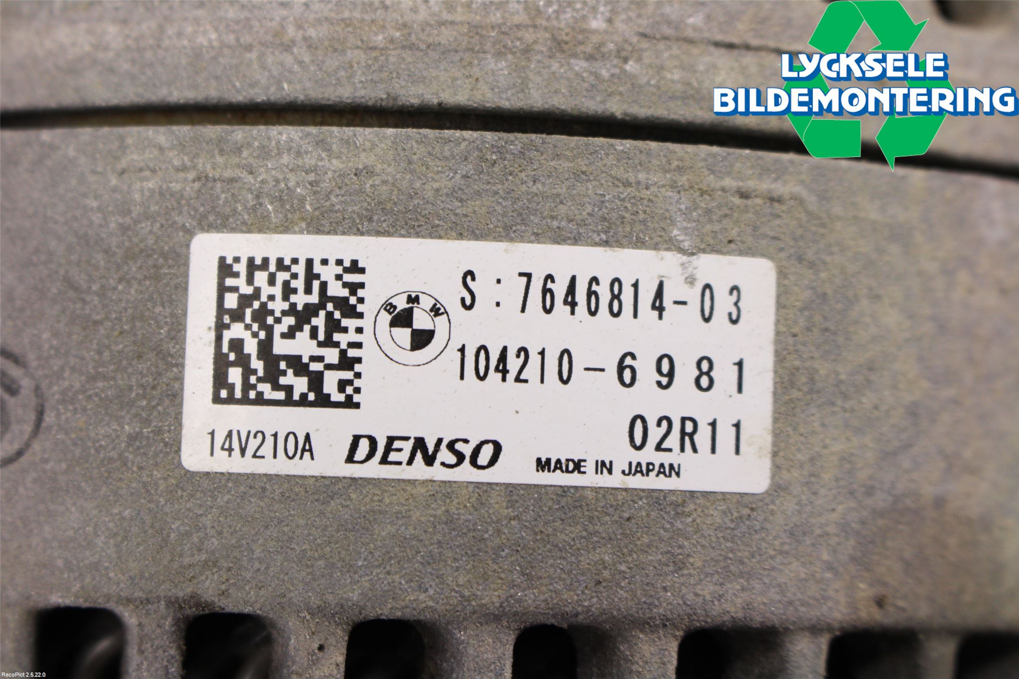 BMW X3 F25 10-17 Generator
